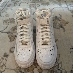 All-White Nike  High Top Sneakers Air Force’s